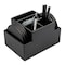 Dacasso Black Leatherette 8 Round Coaster Set with Holder AG-1358 - alternate 4